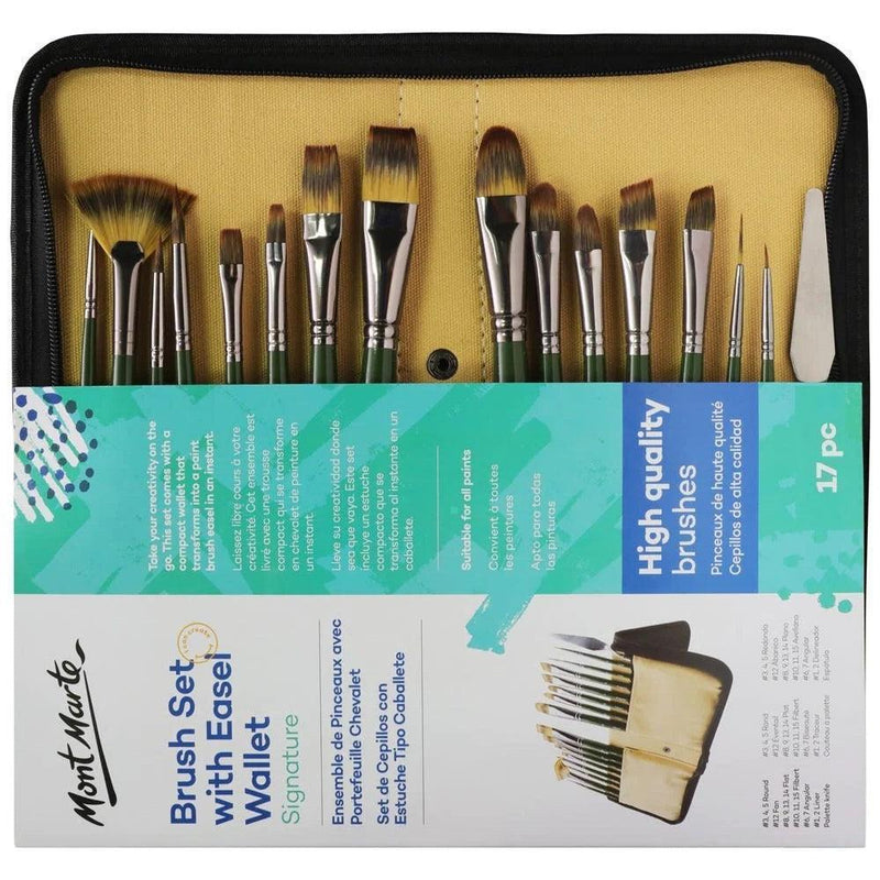 mont-marte-signature-paint-brush-set-bmhs0044-artist-brushes-in-easel-wallet-17pc-book-fanar-1_e828d0fc-ec4c-4484-a69b-db201f77c50e_800x.jpg Mont Marte Signature Paint Brush Set BMHS0044 - Artist Brushes In Easel Wallet 17pc - Image 1