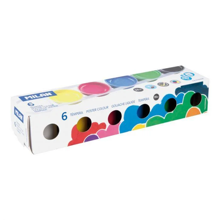 Box 6 Jars 25 ml Poster Paint Assorted Colors Box 6 Jars 25 ml Poster Paint Assorted Colors