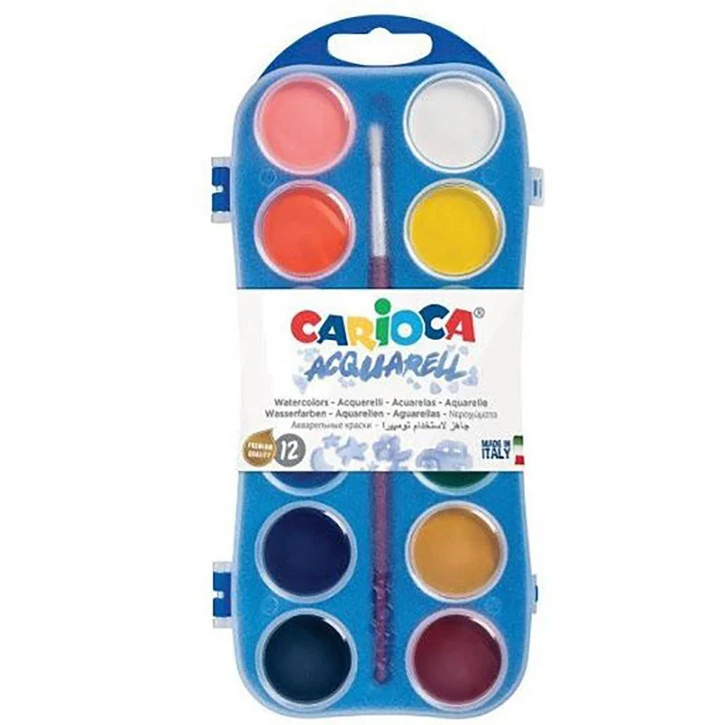 CARIOCA Watercolor Plastic Case 12pcs of30 mm CARIOCA Watercolor Plastic Case 12pcs of30 mm