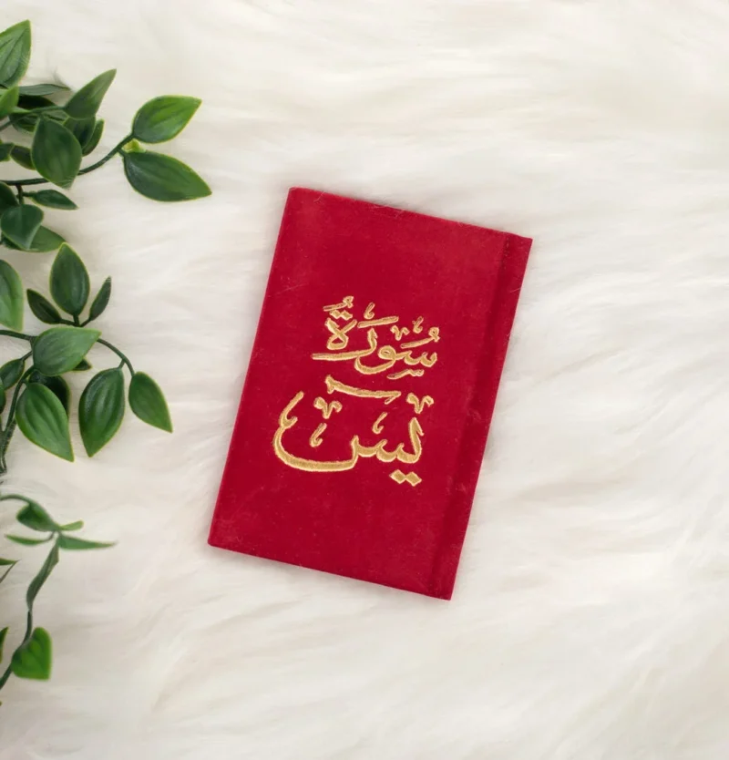 سورة يس بالرسم العثماني بتغليف مخمل فاخر | حجم صغير للاستخدام في أي وقت وأي مكان – 8×12سم