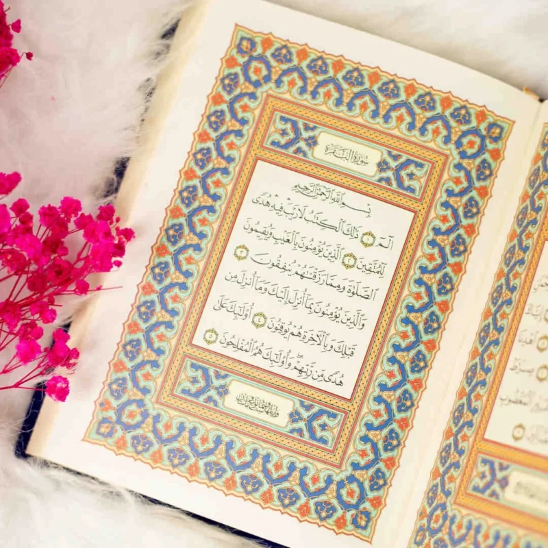 قرآن كريم بغلاف مخمل  | حجم متوسط للقراءة اليومية – 17×12 سم