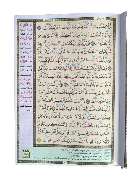 مصحف معلم الترتيل مزيلا بالتفصيل الموضوعي 17×24 سم