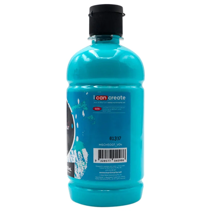 Mont Marte Acrylic Colour Signature 500ml (16.9 US fl.oz) - Turquoise MSCH5007 Mont Marte Acrylic Colour Signature 500ml (16.9 US fl.oz) - Turquoise MSCH5007