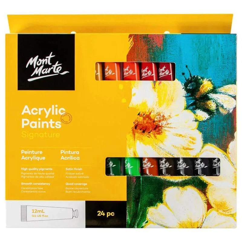 Mont Marte Acrylic Paints 24pc x 12ml - PMHS0034 Mont Marte Acrylic Paints 24pc x 12ml - PMHS0034