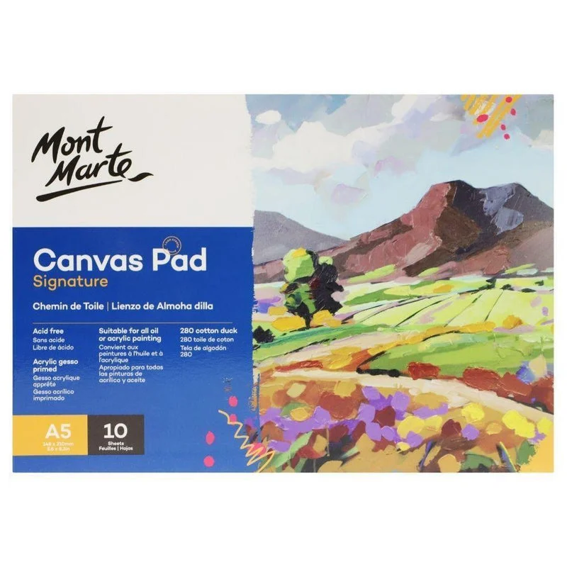 Mont Marte Canvas Pad 280gsm 10 Sheets A5 Painting Paper - 25125625 Mont Marte Canvas Pad 280gsm 10 Sheets A5 Painting Paper - 25125625