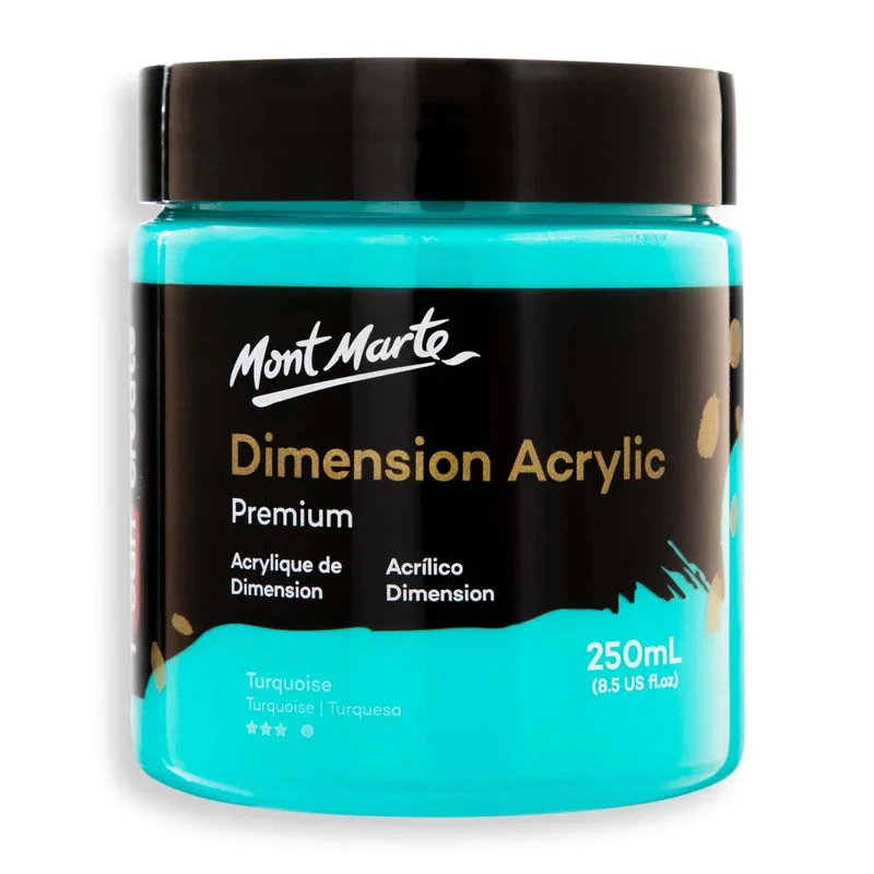 Mont Marte Dimension Acrylic Paint 250ml Pot - Turquoise PMDA2524 Mont Marte Dimension Acrylic Paint 250ml Pot - Turquoise PMDA2524