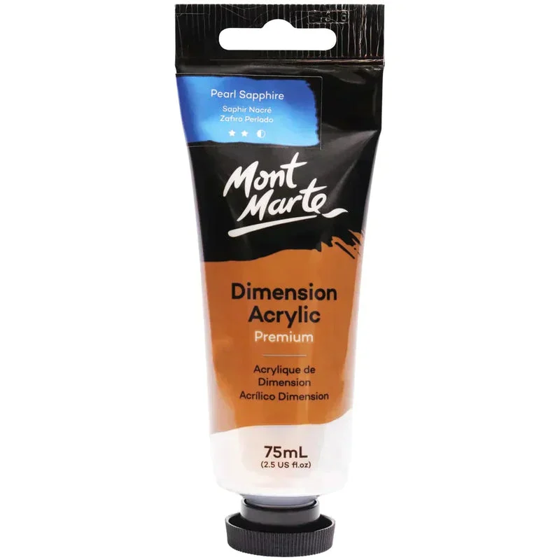Mont Marte Dimension Acrylic Paint 75ml Tube - Pearl Sapphire PMDA0048 Mont Marte Dimension Acrylic Paint 75ml Tube - Pearl Sapphire PMDA0048