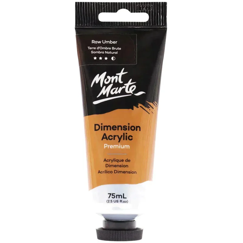 Mont Marte Dimension Acrylic Paint 75ml Tube - Raw Umber PMDA0037 Mont Marte Dimension Acrylic Paint 75ml Tube - Raw Umber PMDA0037