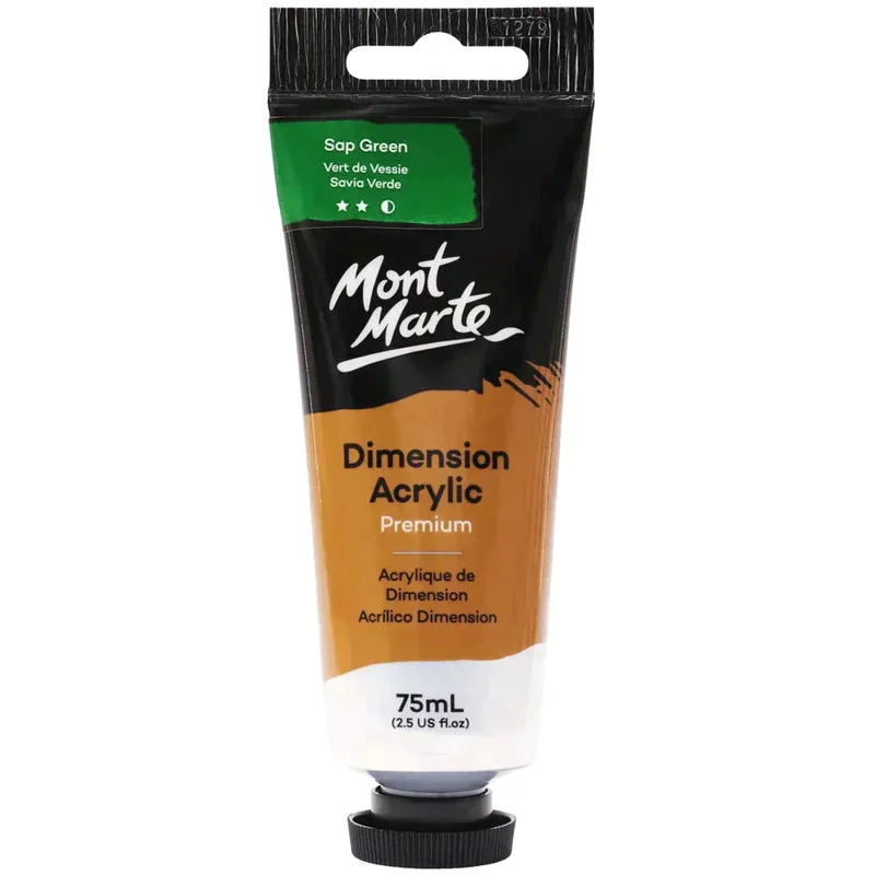 Mont Marte Dimension Acrylic Paint 75ml Tube - Sap Green PMDA0029 Mont Marte Dimension Acrylic Paint 75ml Tube - Sap Green PMDA0029