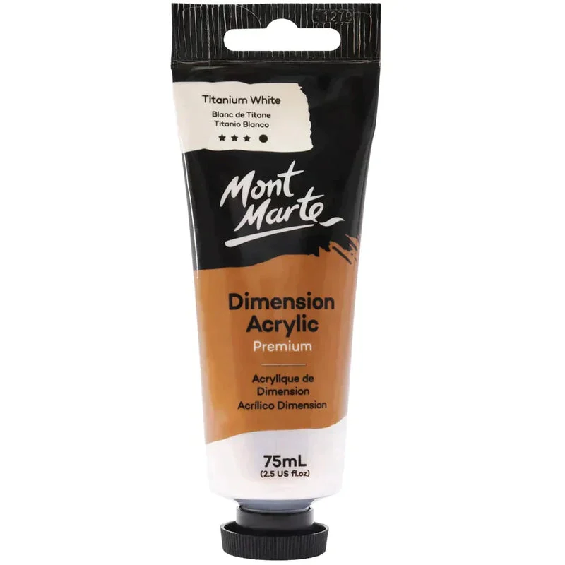 Mont Marte Dimension Acrylic Paint 75ml Tube - Titanium White PMDA0001 Mont Marte Dimension Acrylic Paint 75ml Tube - Titanium White PMDA0001