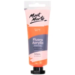 Mont Marte Fluoro Acrylic Paint 50ml - Orange PMFL5002