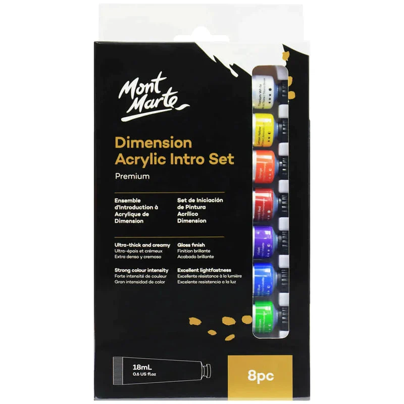 Mont Marte Intro Paint Set - Dimension Acrylic Paint 8pc x 18ml - PMDA8181 Mont Marte Intro Paint Set - Dimension Acrylic Paint 8pc x 18ml - PMDA8181