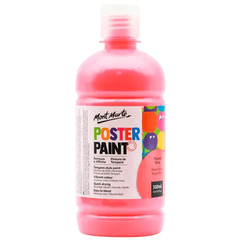 Mont Marte Kids - Fluoro Poster Paint 500ml MPST2003 - Fluoro Pink Mont Marte Kids - Fluoro Poster Paint 500ml MPST2003 - Fluoro Pink