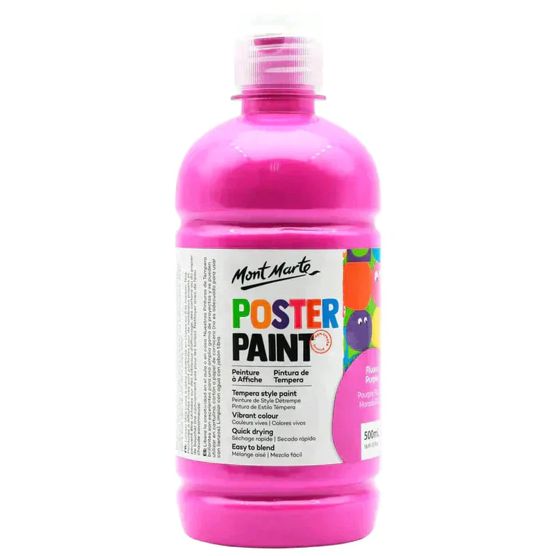 Mont Marte Kids - Fluoro Poster Paint 500ml MPST2004 - Fluoro Purple Mont Marte Kids - Fluoro Poster Paint 500ml MPST2004 - Fluoro Purple