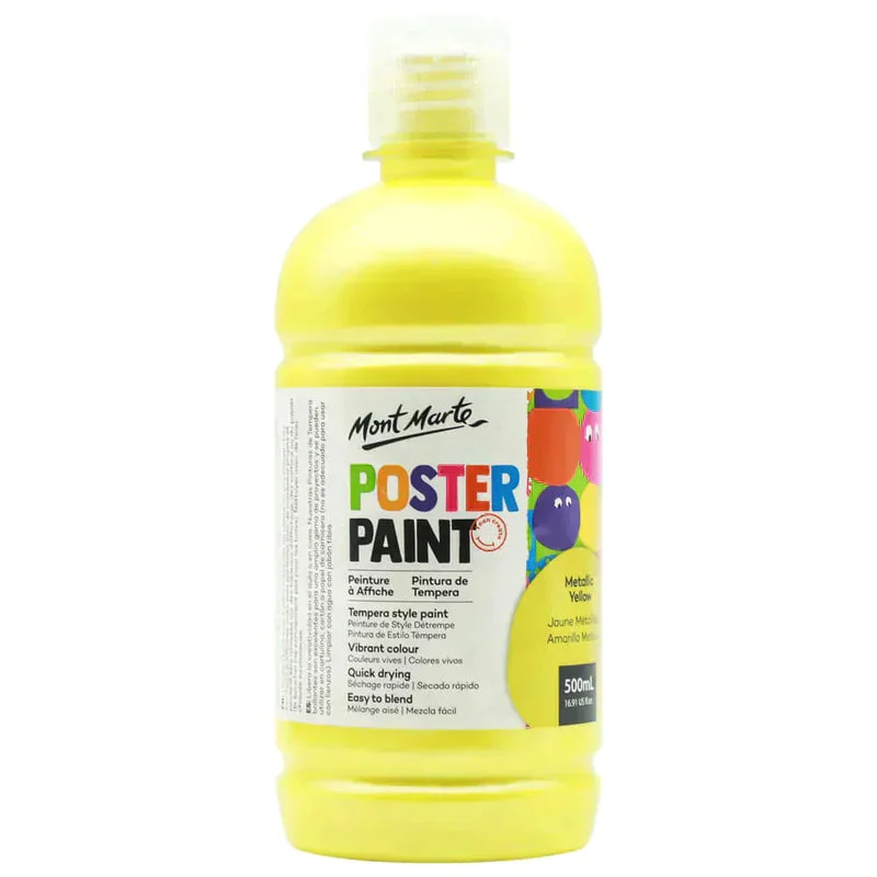 Mont Marte Kids - Metallic Poster Paint 500ml MPST3001 - Metallic Yellow Mont Marte Kids - Metallic Poster Paint 500ml MPST3001 - Metallic Yellow