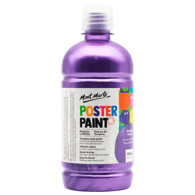 Mont Marte Kids - Metallic Poster Paint 500ml MPST3004 - Metallic Purple Mont Marte Kids - Metallic Poster Paint 500ml MPST3004 - Metallic Purple