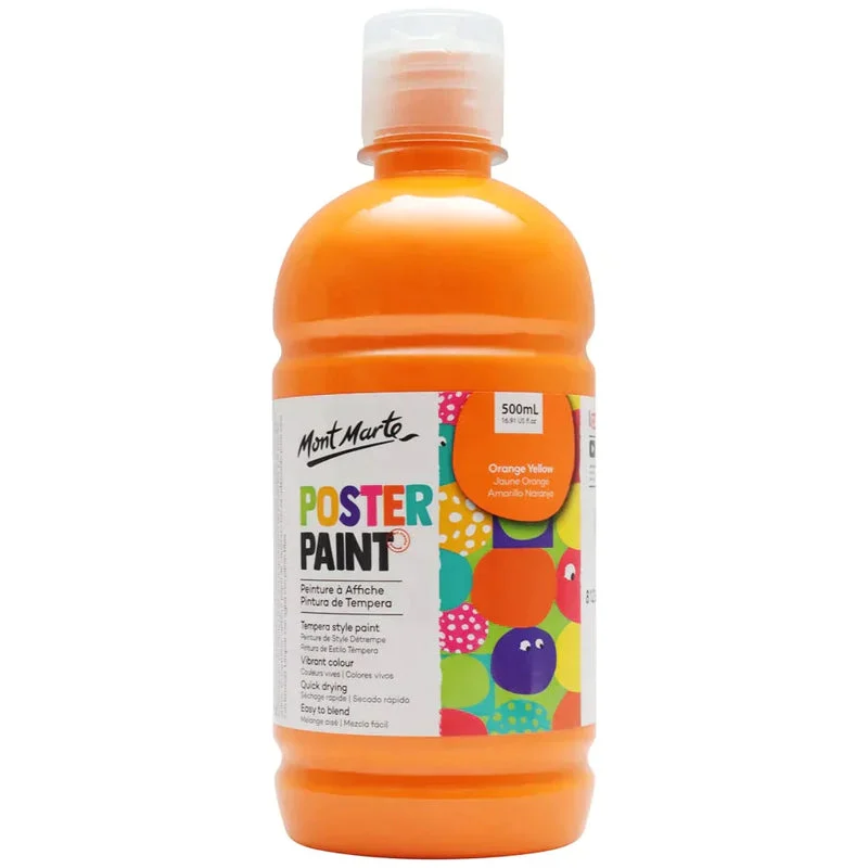 Mont Marte Kids - Poster Paint 500ml MPST0007- Orange Yellow Mont Marte Kids - Poster Paint 500ml MPST0007- Orange Yellow