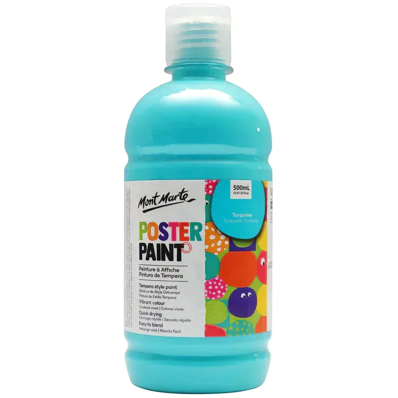 Mont Marte Kids - Poster Paint 500ml MPST0016- Turquoise Mont Marte Kids - Poster Paint 500ml MPST0016- Turquoise