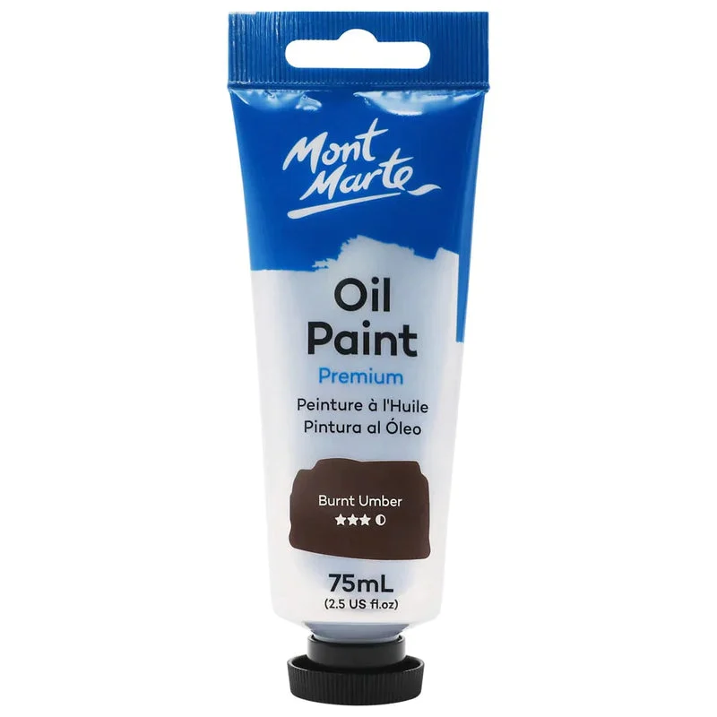 Mont Marte Oil Paint 75ml Tube - Burnt Umber MPO7539 Mont Marte Oil Paint 75ml Tube - Burnt Umber MPO7539
