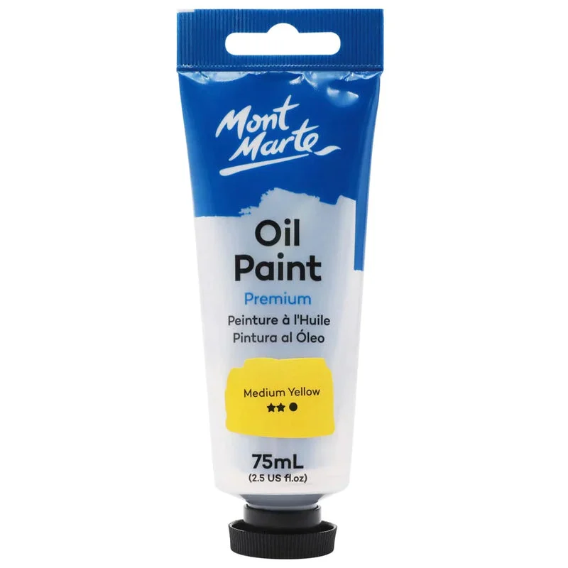 Mont Marte Oil Paint 75ml Tube - Medium Yellow MPO7504 Mont Marte Oil Paint 75ml Tube - Medium Yellow MPO7504
