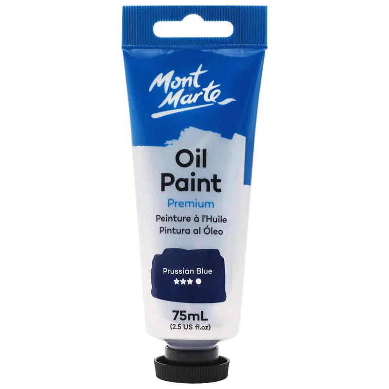 Mont Marte Oil Paint 75ml Tube - Prussian Blue MPO7519 Mont Marte Oil Paint 75ml Tube - Prussian Blue MPO7519