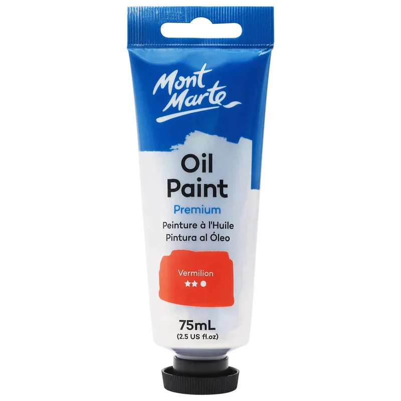 Mont Marte Oil Paint 75ml Tube - Vermilion MPO7508 Mont Marte Oil Paint 75ml Tube - Vermilion MPO7508