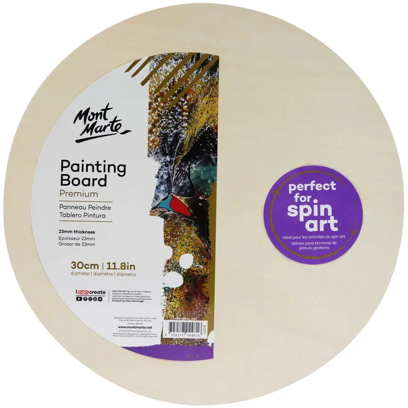 Mont Marte Premium Wooden Painting Board - Round 30cm MBST0030 Mont Marte Premium Wooden Painting Board - Round 30cm MBST0030