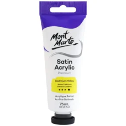 Mont Marte Satin Acrylic Paint 75ml Tube - Cadmium Yellow - PMSA7504