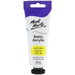 Mont Marte Satin Acrylic Paint 75ml Tube - Lemon Yellow - PMSA7503