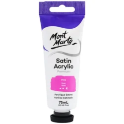 Mont Marte Satin Acrylic Paint 75ml Tube - Pink - PMSA7512