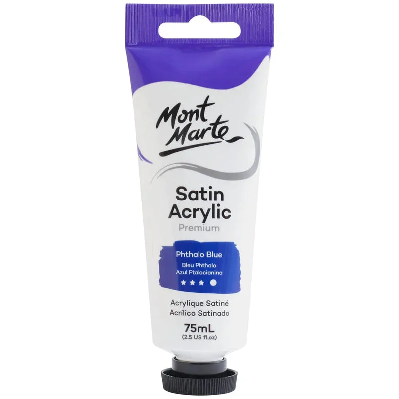 Mont Marte Satin Acrylic Paint 75ml Tube - Ultramarine Blue - PMSA7514 Mont Marte Satin Acrylic Paint 75ml Tube - Ultramarine Blue - PMSA7514