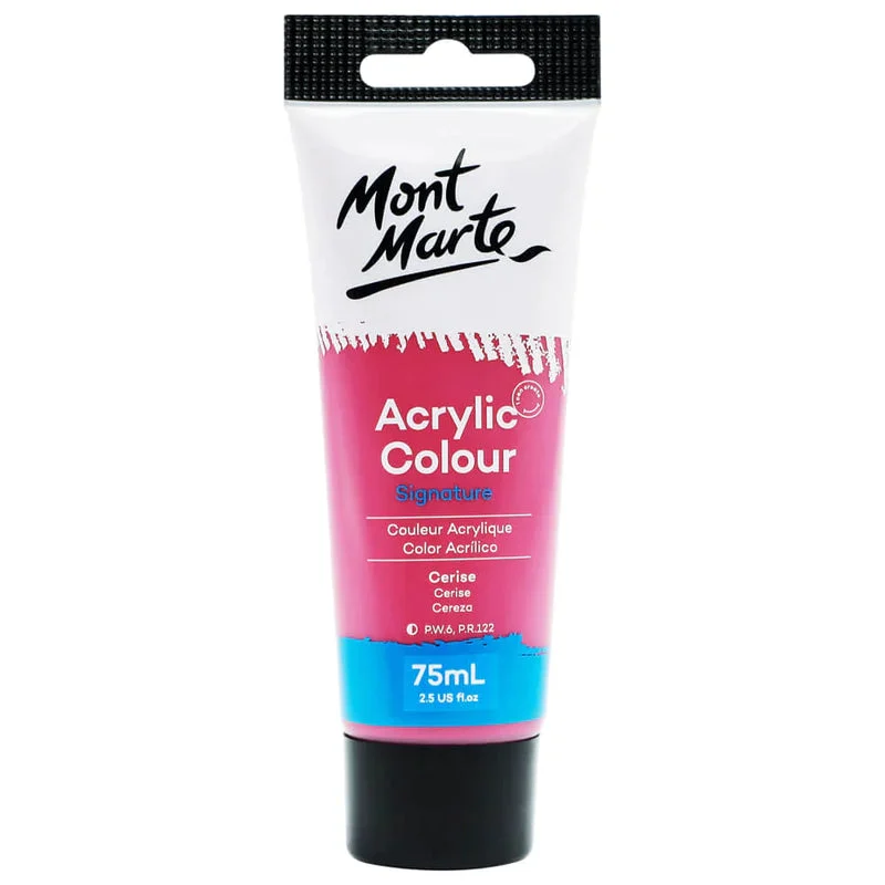 Mont Marte Signature Acrylic Paint 75ml Tube - Cerise - MSCH7536 Mont Marte Signature Acrylic Paint 75ml Tube - Cerise - MSCH7536