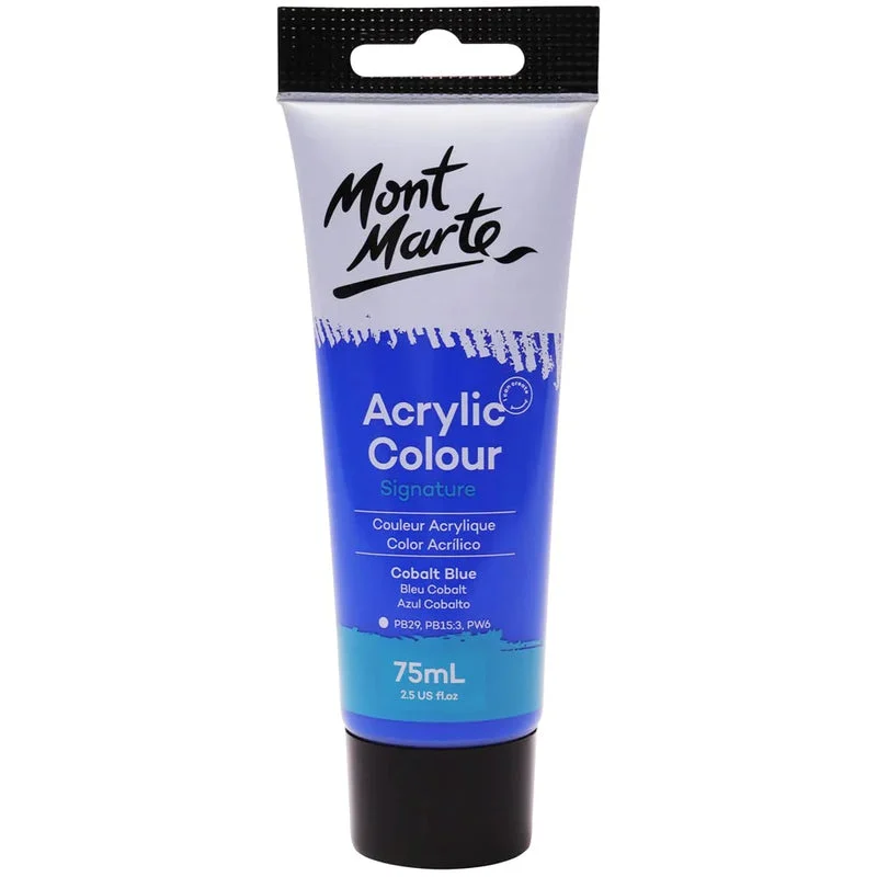 Mont Marte Signature Acrylic Paint 75ml Tube - Cobalt Blue - MSCH7519 Mont Marte Signature Acrylic Paint 75ml Tube - Cobalt Blue - MSCH7519