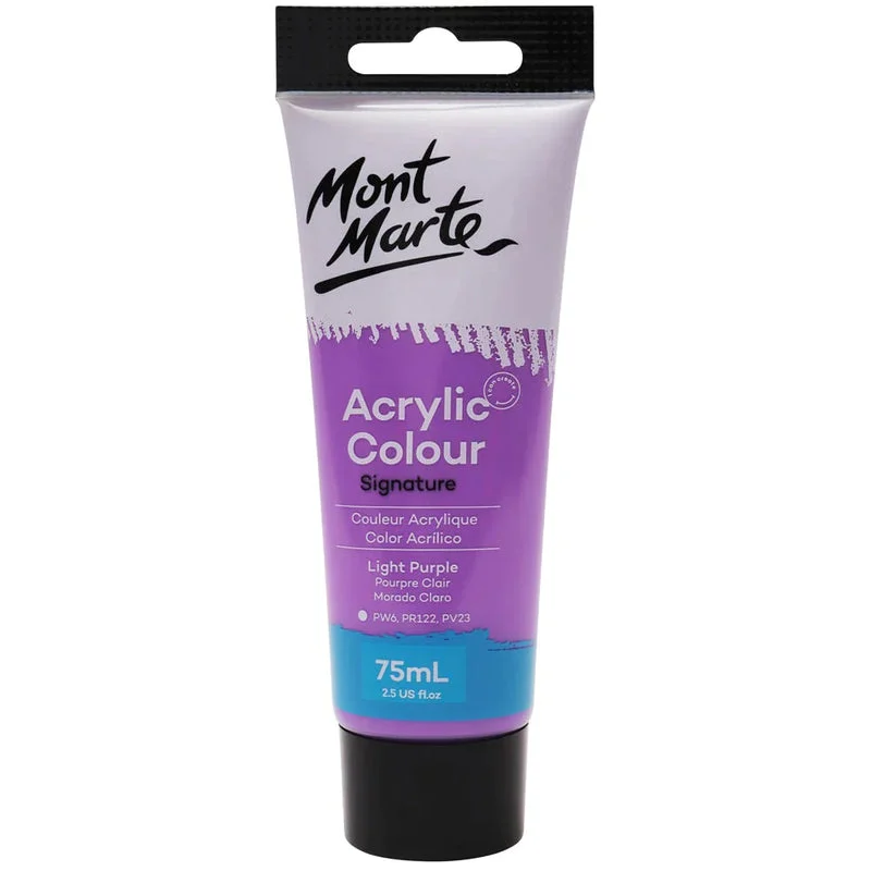 Mont Marte Signature Acrylic Paint 75ml Tube - Light Purple - MSCH7515 Mont Marte Signature Acrylic Paint 75ml Tube - Light Purple - MSCH7515