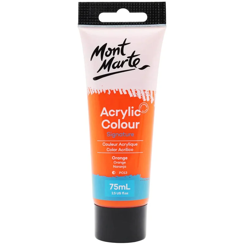 Mont Marte Signature Acrylic Paint 75ml Tube - Orange - MSCH7507 Mont Marte Signature Acrylic Paint 75ml Tube - Orange - MSCH7507
