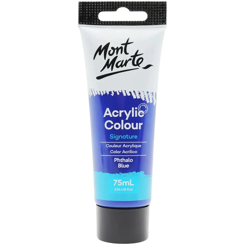Mont Marte Signature Acrylic Paint 75ml Tube - Phthalo Blue - MSCH7520 Mont Marte Signature Acrylic Paint 75ml Tube - Phthalo Blue - MSCH7520