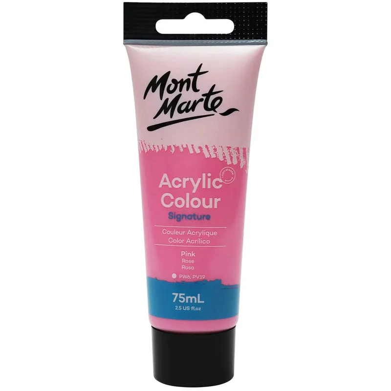 Mont Marte Signature Acrylic Paint 75ml Tube - Pink - MSCH7508 Mont Marte Signature Acrylic Paint 75ml Tube - Pink - MSCH7508