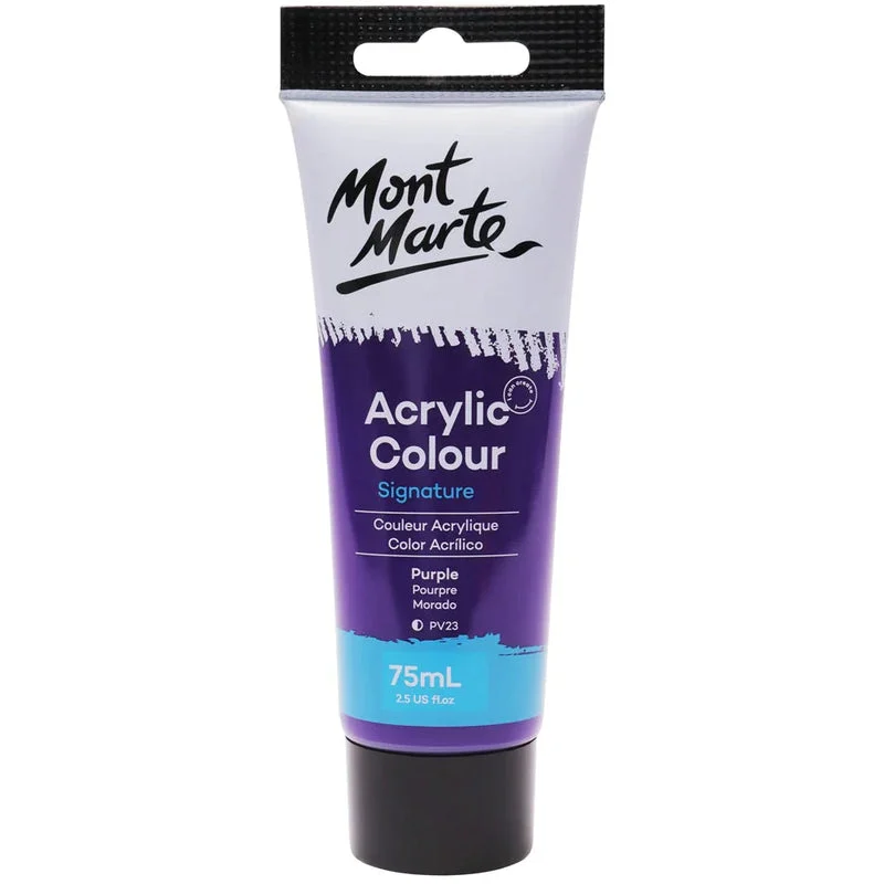Mont Marte Signature Acrylic Paint 75ml Tube - Purple - MSCH7516 Mont Marte Signature Acrylic Paint 75ml Tube - Purple - MSCH7516