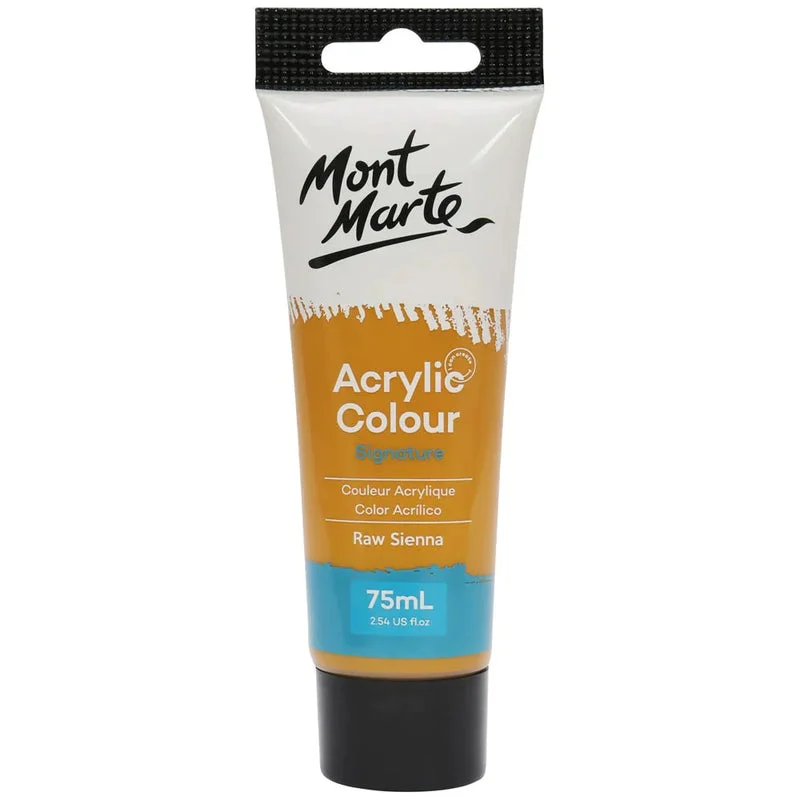 Mont Marte Signature Acrylic Paint 75ml Tube - Raw Sienna - MSCH7506 Mont Marte Signature Acrylic Paint 75ml Tube - Raw Sienna - MSCH7506
