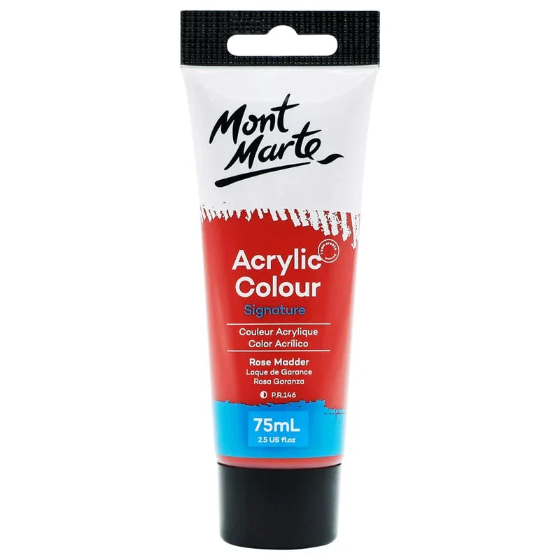 Mont Marte Signature Acrylic Paint 75ml Tube - Rose Madder - MSCH7535 Mont Marte Signature Acrylic Paint 75ml Tube - Rose Madder - MSCH7535
