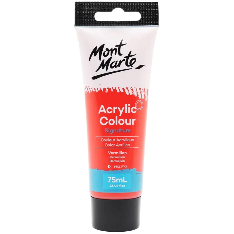 Mont Marte Signature Acrylic Paint 75ml Tube - Vermillion - MSCH7509 Mont Marte Signature Acrylic Paint 75ml Tube - Vermillion - MSCH7509