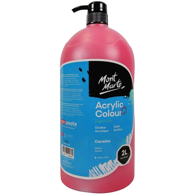 Mont Marte Signature Acrylic Paint Pump Bottle 2L - Carmine MSCH2220 Mont Marte Signature Acrylic Paint Pump Bottle 2L - Carmine MSCH2220