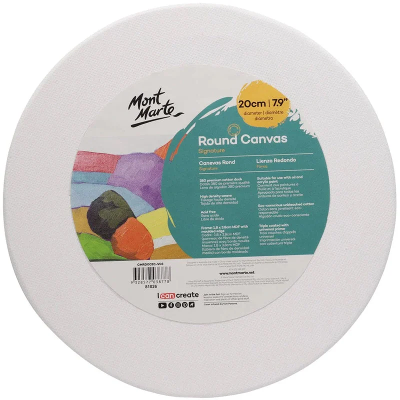 Mont Marte Signature Canvas Round 20cm CMRD0020 Mont Marte Signature Canvas Round 20cm CMRD0020