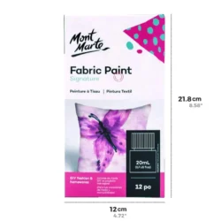 Mont Marte Signature Fabric Paint Set - 12pc x 20ml - PMHS0076