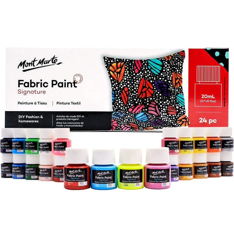 Mont Marte Signature Fabric Paint Set - 24pc x 20ml PMHS0081 Mont Marte Signature Fabric Paint Set - 24pc x 20ml PMHS0081