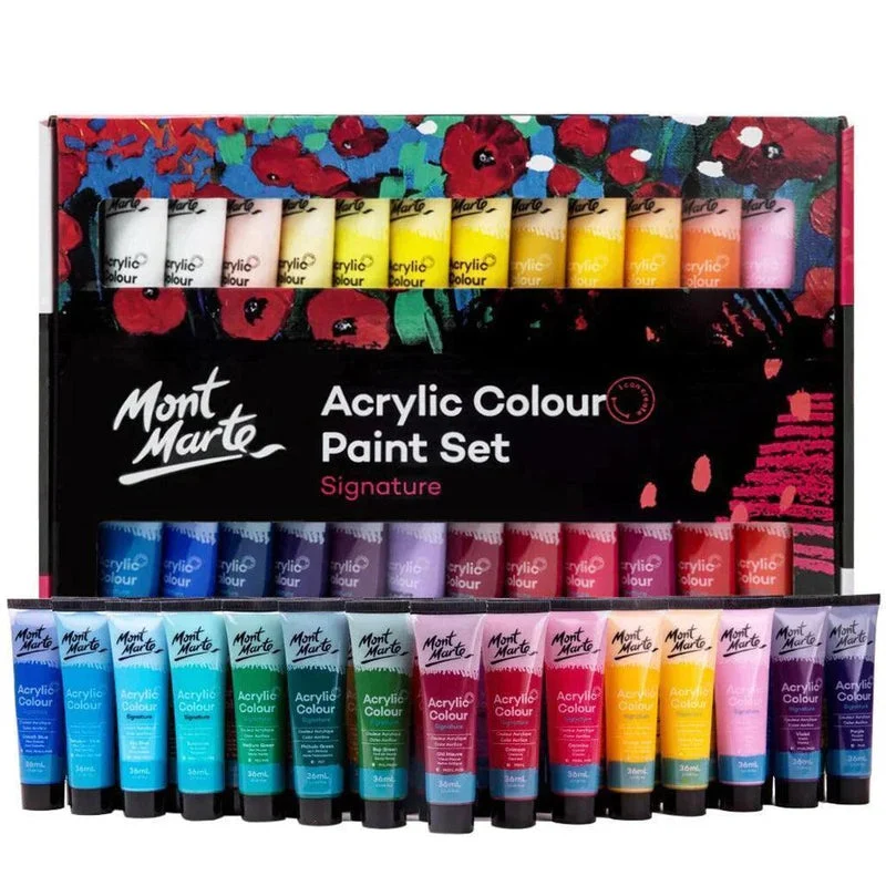 Mont Marte Signature Paint Set - Acrylic Paint 48pc x 36ml Tubes - MSCH4836 Mont Marte Signature Paint Set - Acrylic Paint 48pc x 36ml Tubes - MSCH4836