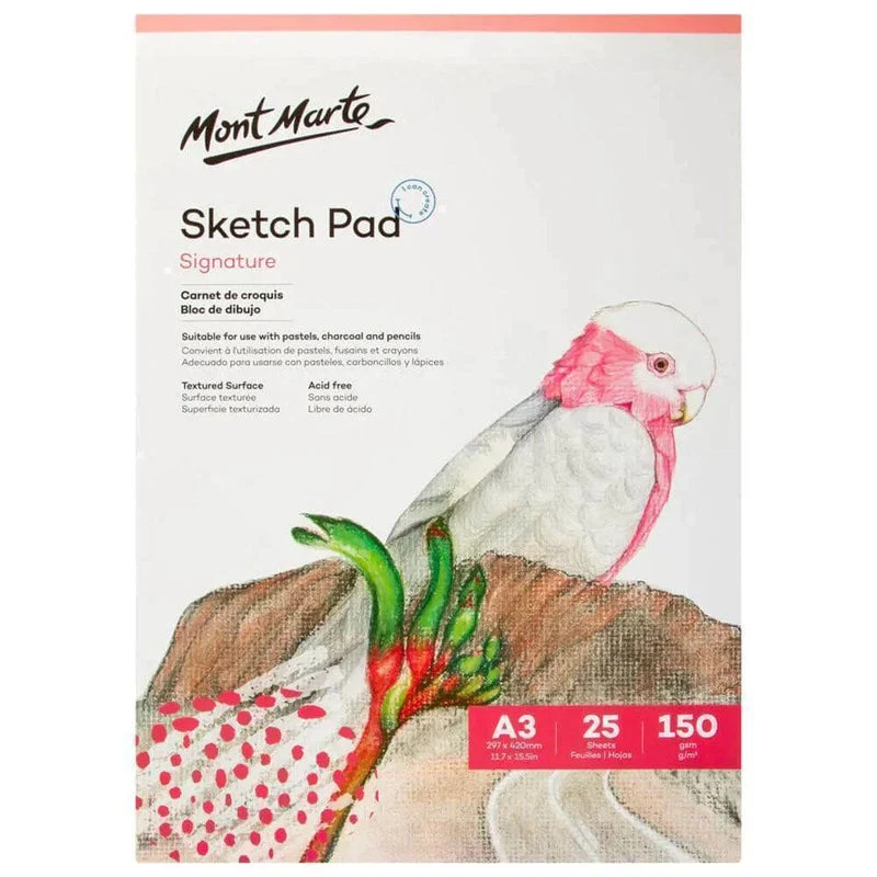 Mont Marte Sketch Pad White Paper A3 150gsm 25 Sheet - MSB0054 Mont Marte Sketch Pad White Paper A3 150gsm 25 Sheet - MSB0054