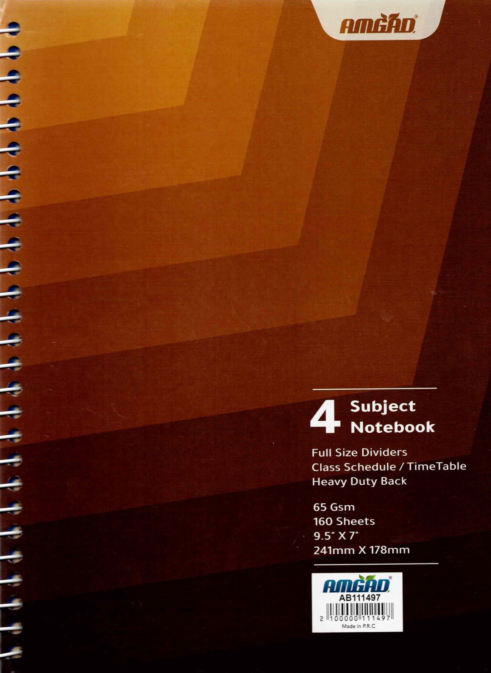 Scan_20260824_11.png دفتر سلك 4 مواد بفواصل بالحجم الكامل – 160 ورقة – 65 جم – 24.1 × 17.8 سم - Image 1