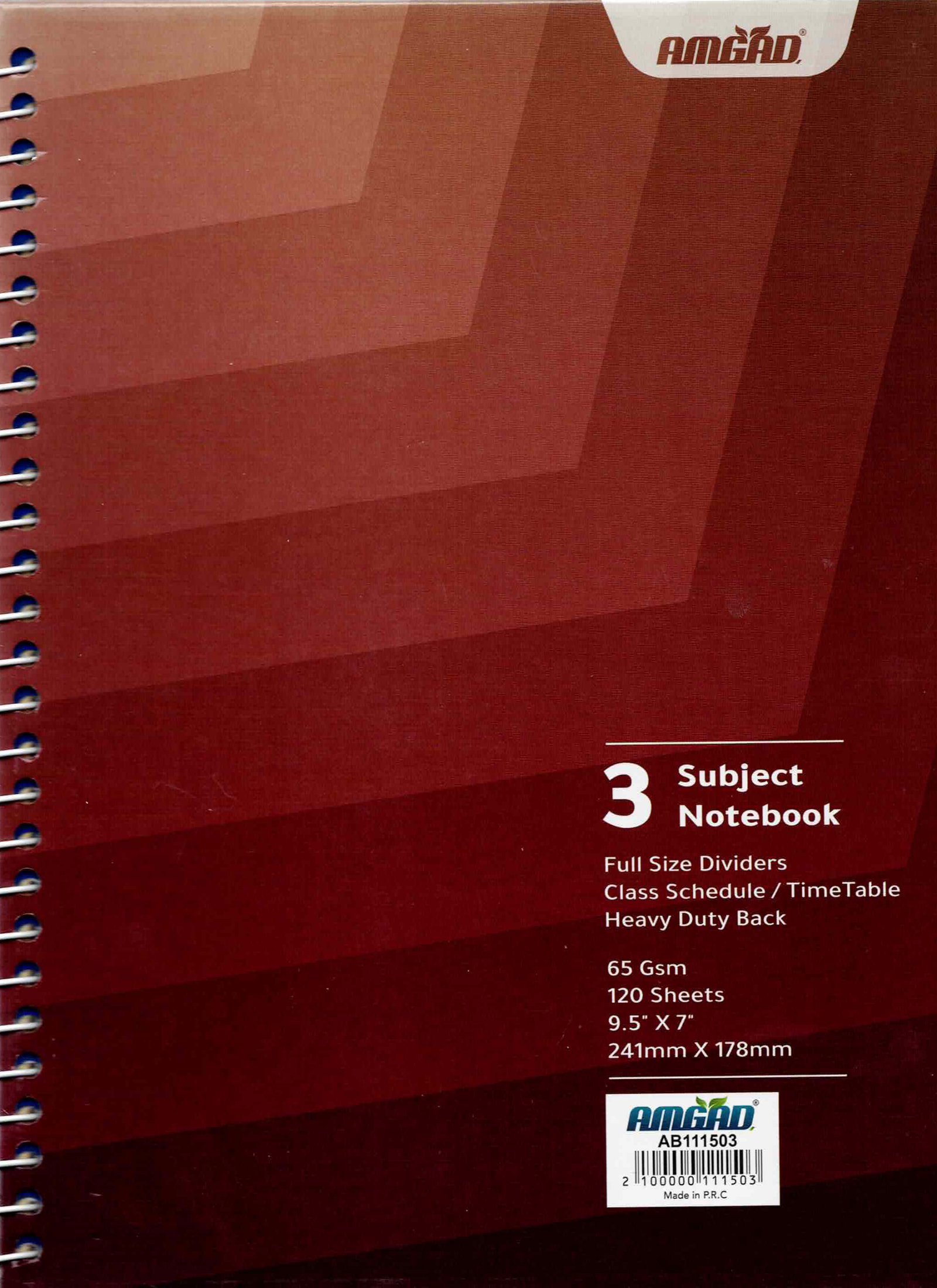 Scan_20260824_12.png دفتر سلك 3 مواد بفواصل بالحجم الكامل – 120 ورقة – 65 جم – 24.1 × 17.8 سم - Image 1